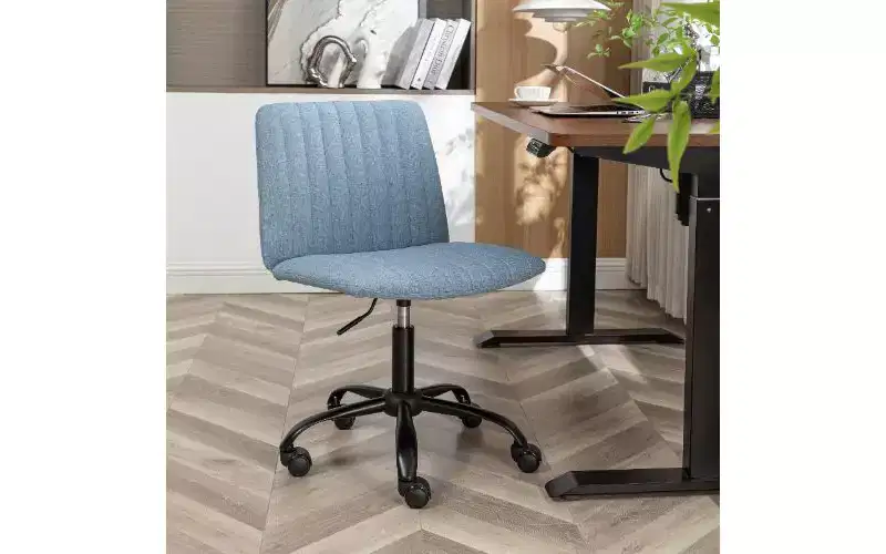 360 Swivel Chair Height Adjustable Ergonomic Office Chair, Fabric Home Office Desk Chair with Thick Foam Padding & Sturdy Metal Base