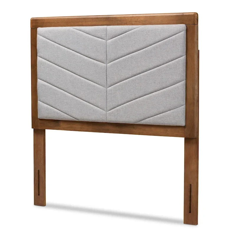 Modern and Contemporary Fabric and Wood Twin Headboard in Grey