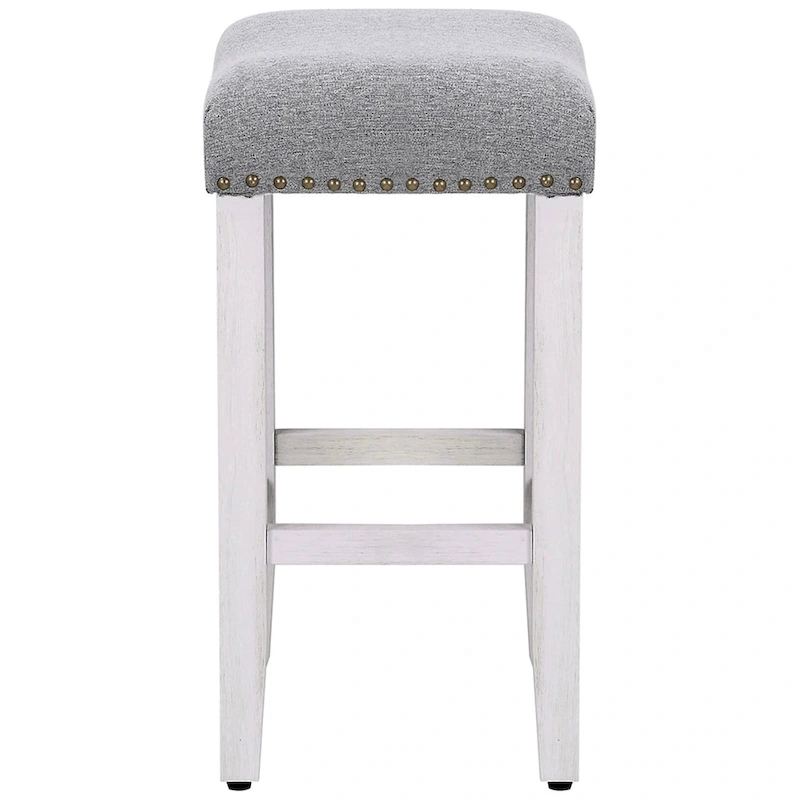 Jameson Upholstered Polyester Antique White 24 Inch Counter Stool