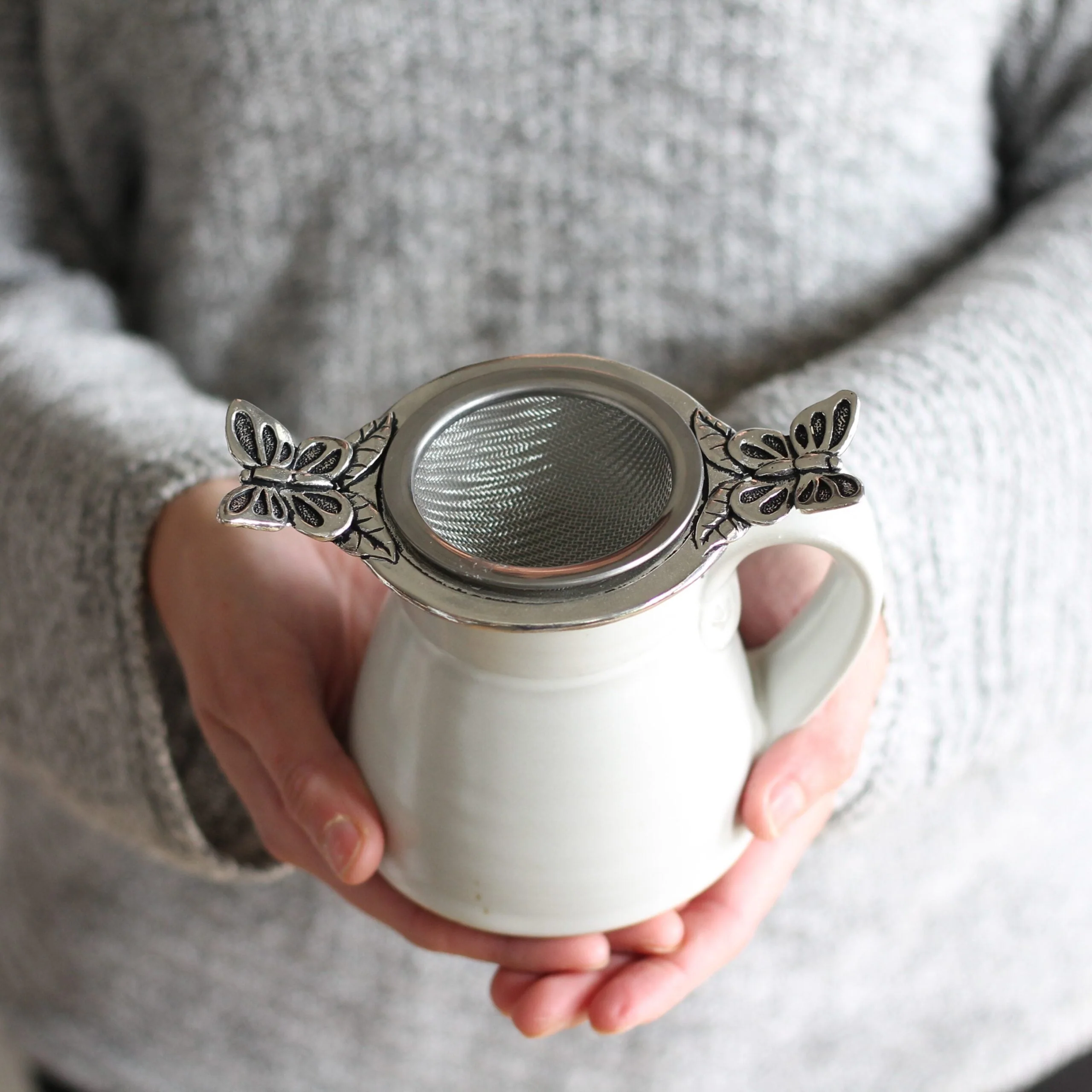 Handmade Pewter Tea Strainer