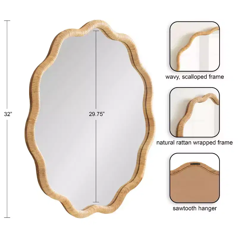 Kate and Laurel Rahfy Scallop Framed Wall Mirror