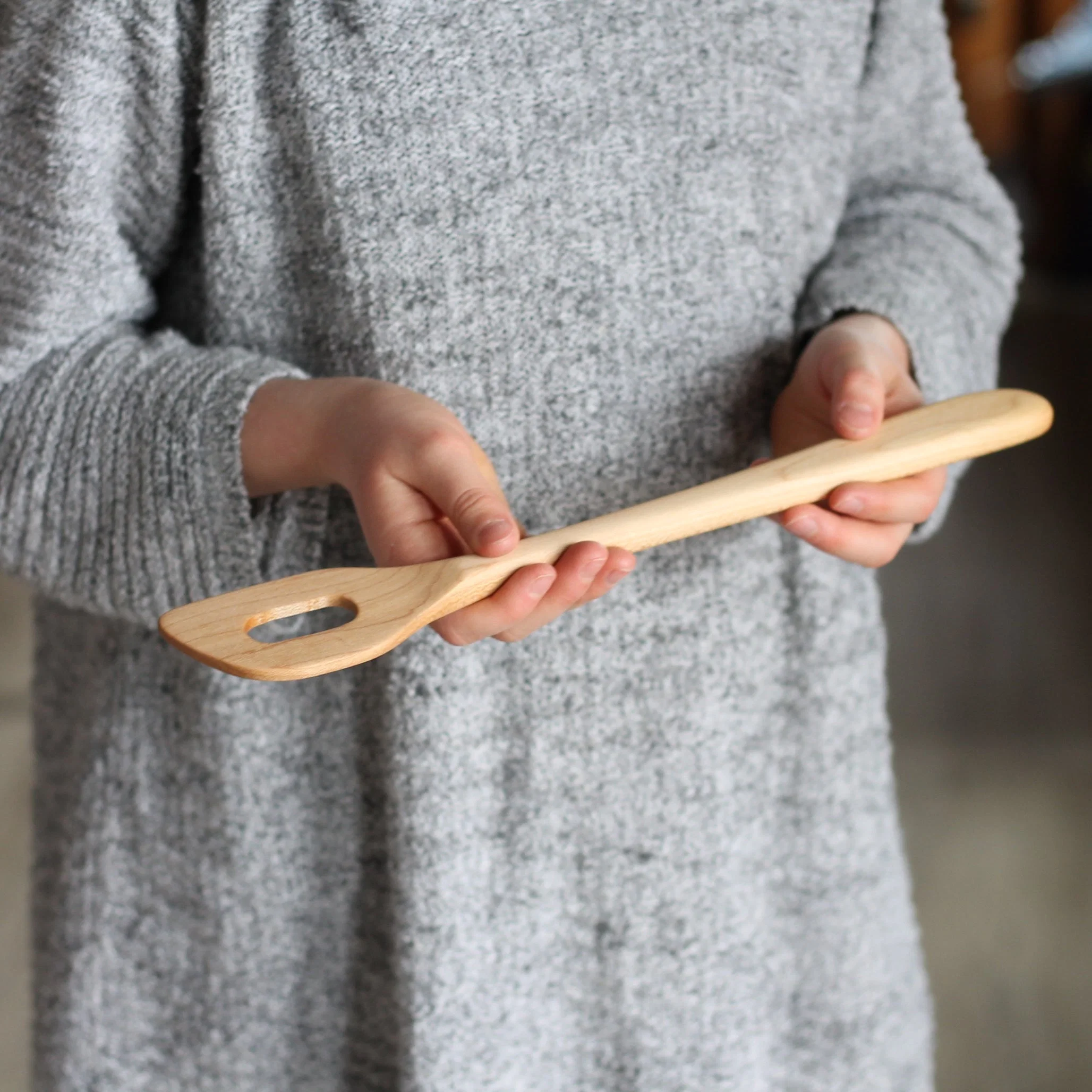 Handmade Wooden Batter Spatula with Hole