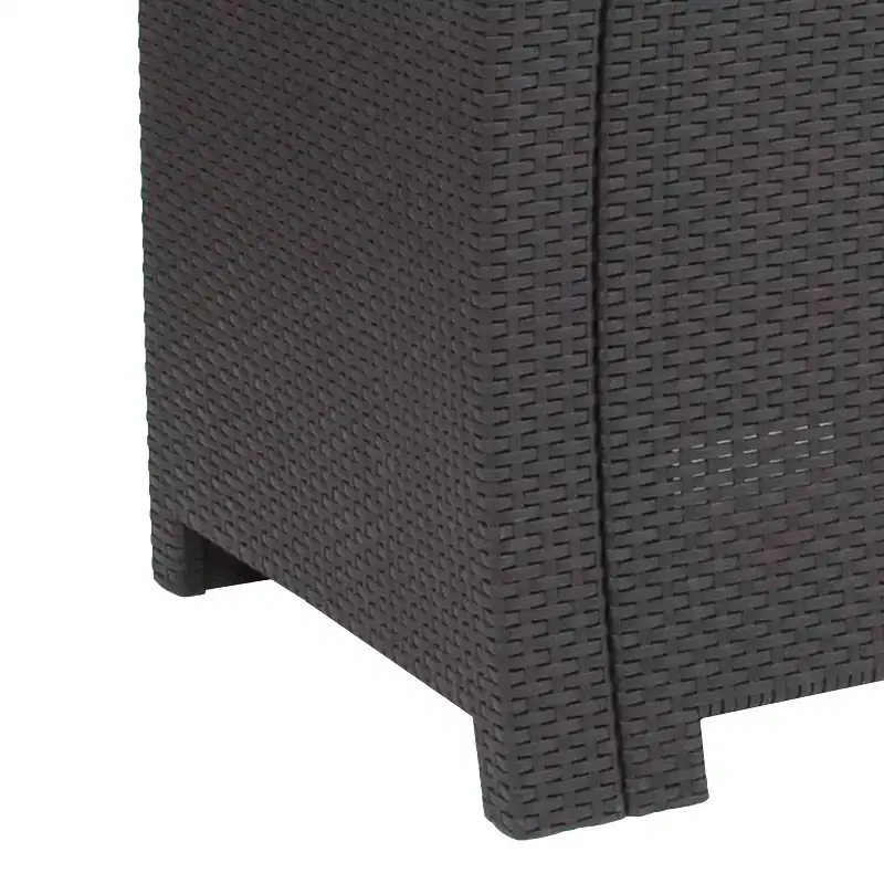 Flash Furniture Faux Rattan Chair with All-Weather Cushion