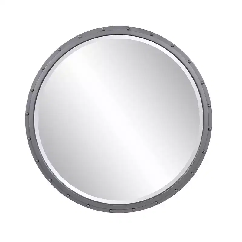 Howard Elliott Fordham Metal Framed Industrial Mirror with Rivet Details