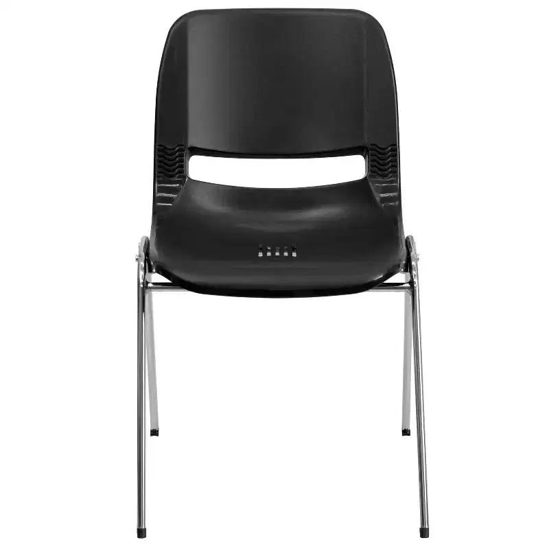 4-Pack Ergonomic Shell Stack Chair with Chrome Frame, 880 lb Capacity, 18