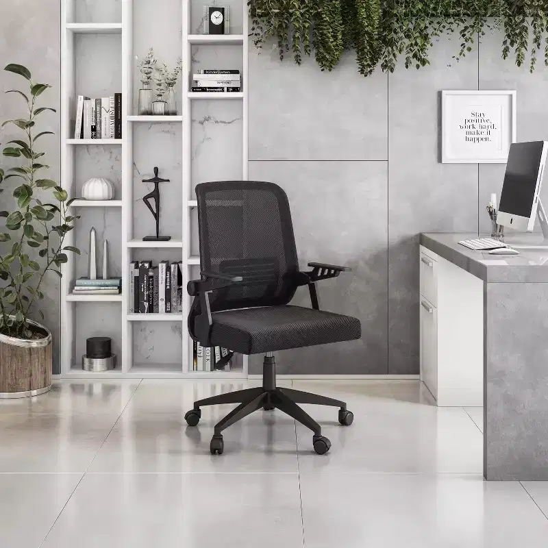Ergonomic Mesh Office Chair Black – Adjustable Arms, Lumbar Support, 200 lb, 2-Year Warranty