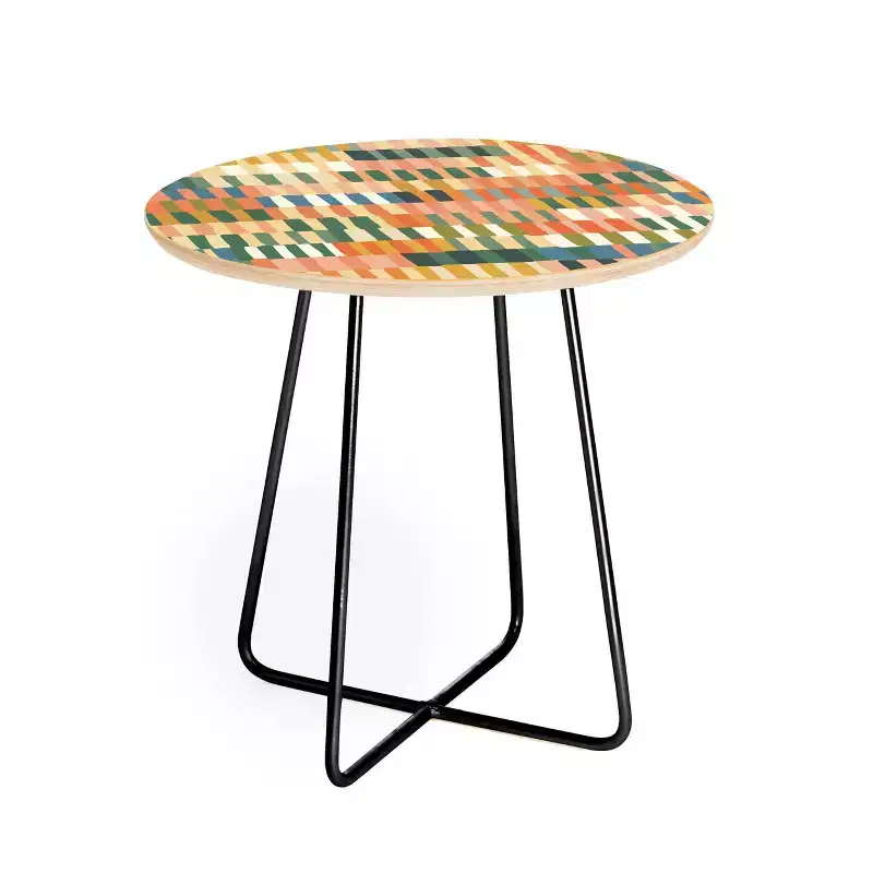 Gigi Rosado Pastel Mosaic Side Round Table - Deny Designs
