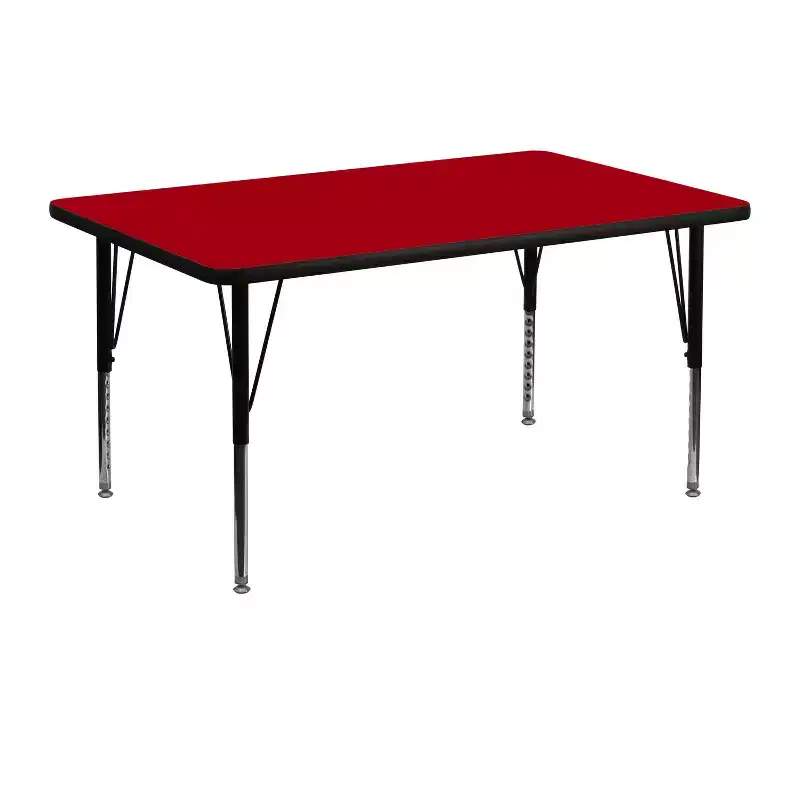 Emma and Oliver 30x48 Rectangle Laminate Adjustable Preschool Activity Table