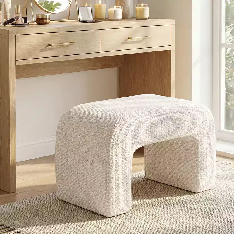 29 Modern Upholstered Bench, Soft Padded Accent Seat for Small Spaces, Footrest or Vanity Stool, Modern Seating for Living Room-Panipeachy