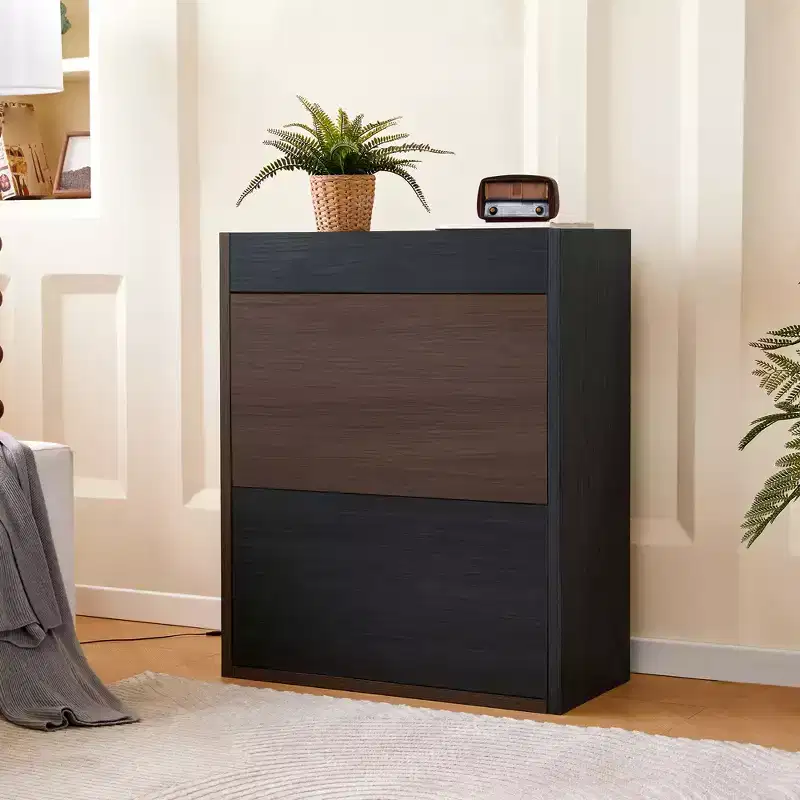 Extendable Shoe Cabinet, Rotating Shoe Storage Cabinet with Drawer,Multi-Function Storage Combination Cabinet for Living Room