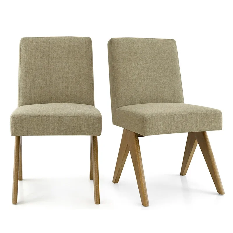 Linen Mid Century Modern Dining Chair