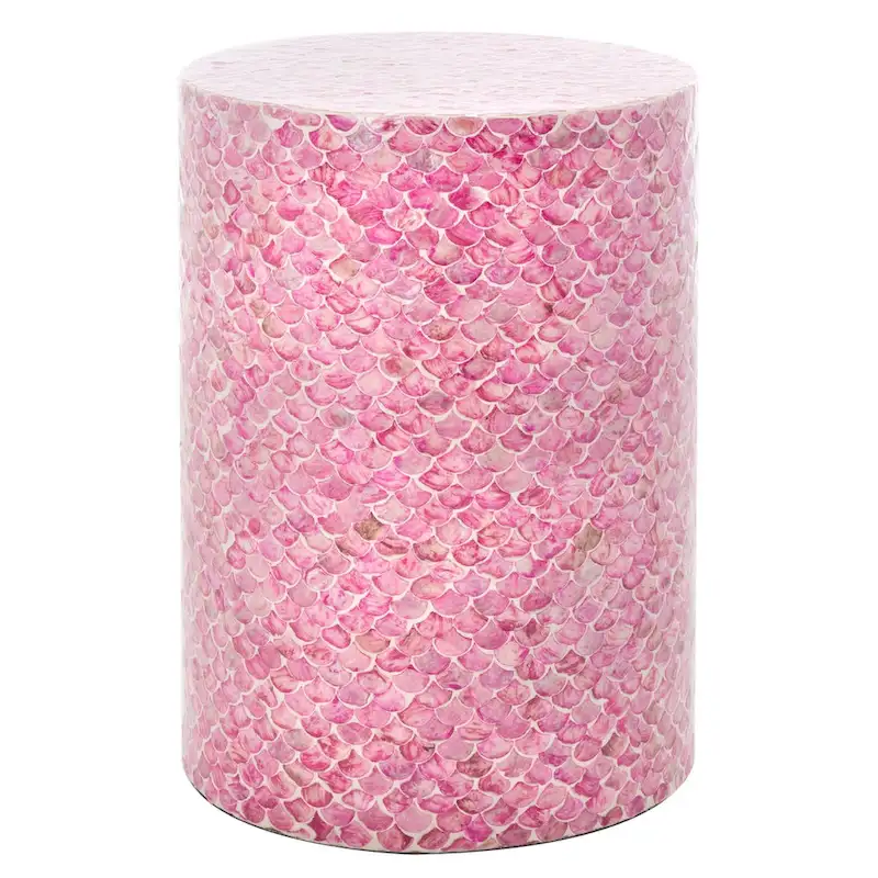 Deep Pink Round Accent Table — 13.8
