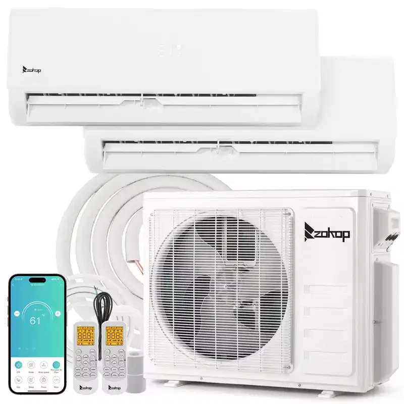 Karl Home 2-Zone 20000 BTU 20 SEER2 Mini Split Air Conditioner with Heat Pump (9K+12K)