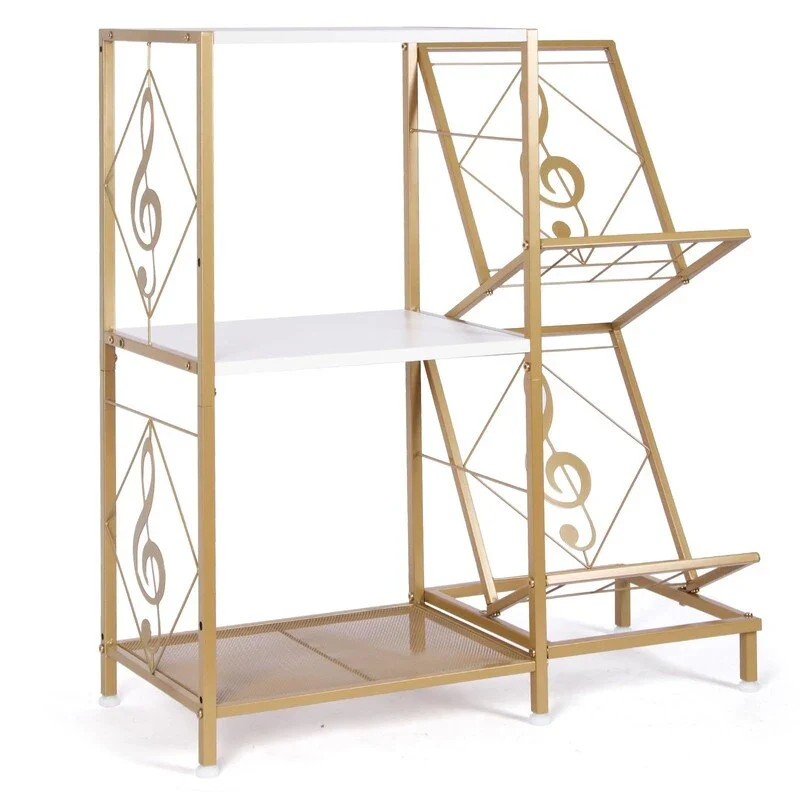 3-Tier Record Player Stand with Side Vinyl Display Holders
