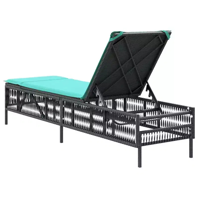 vidaXL Patio Sun Lounger PE rattan Large Multi-Position Backrest