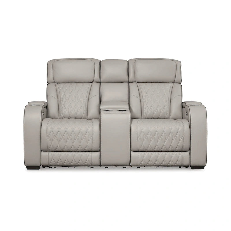 Gray Power Reclining Loveseat with Console - 75W x 40D x 44H
