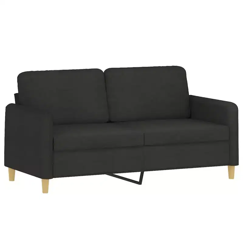 vidaXL 2-Seater Sofa Black 55.1 Fabric