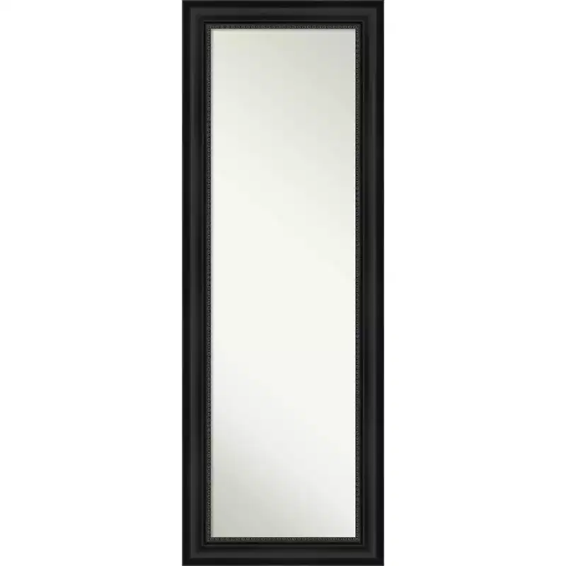 19" x 53" Astor Framed Full Length on the Door Mirror Black - Amanti Art: Polystyrene Frame, No Assembly Required