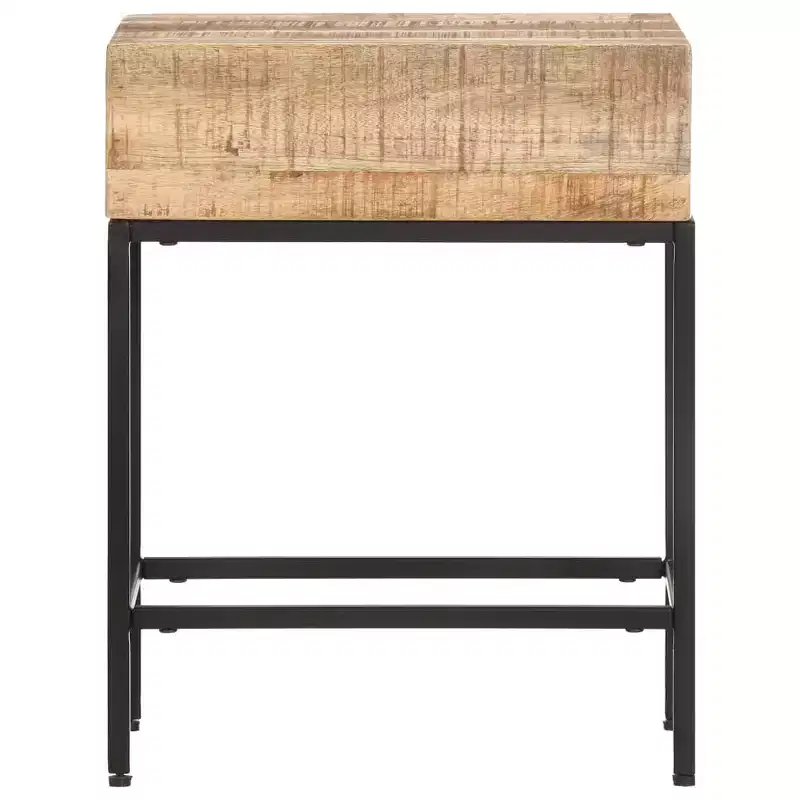 Side Table Brown Solid rough mango wood Small Durable