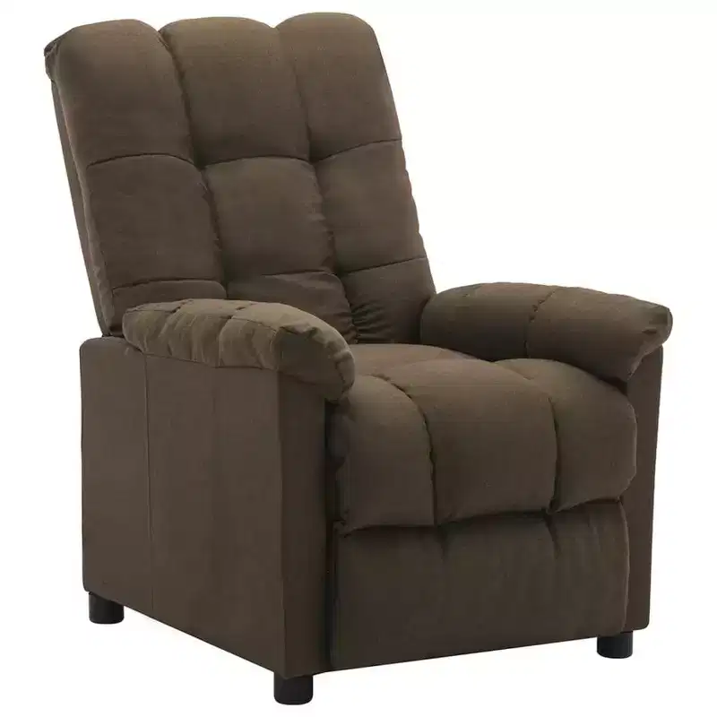 Recliner in Modern Brown Fabric - High Comfort, Adjustable Backrest & Footrest, Thick Padding, Durable Upholstery with Side Pocket