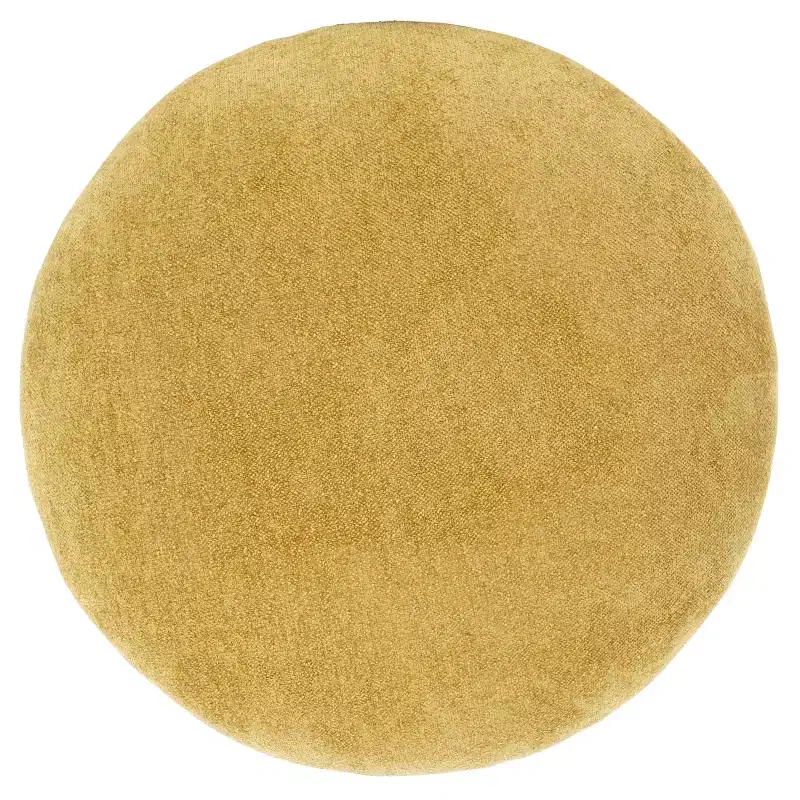 Dreid Round Top Ottoman - OTT1305 - Mustard - Safavieh