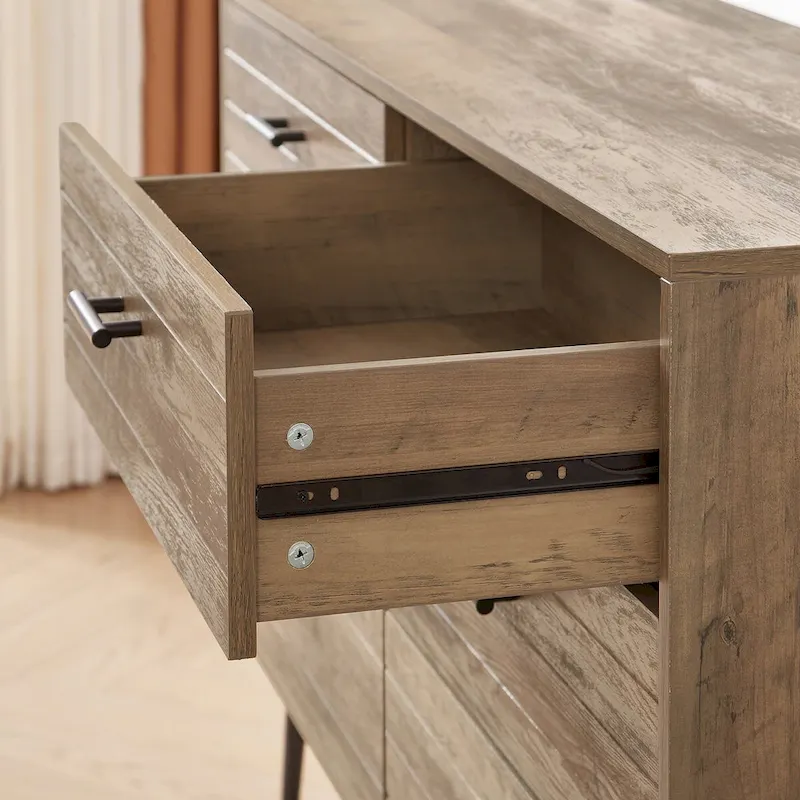 47.2W Modern Bedroom with Deep 6 Drawers - N/A