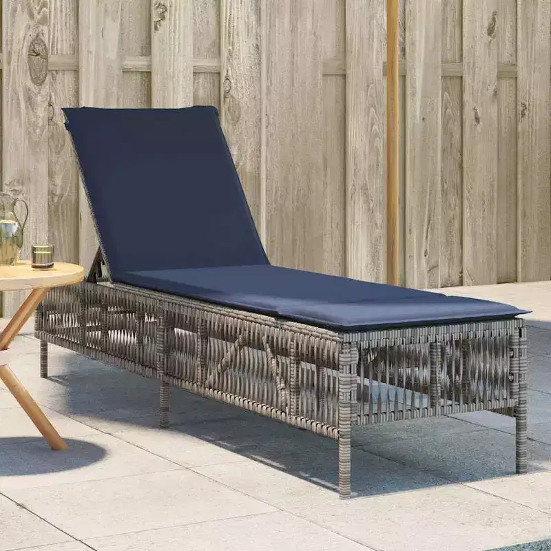 vidaXL Patio Sun Lounger PE rattan Large Multi-Position Backrest