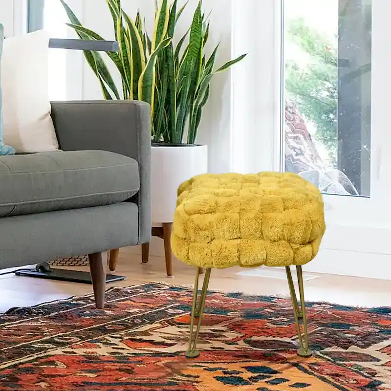 FoxFauxFur Pouf Stool