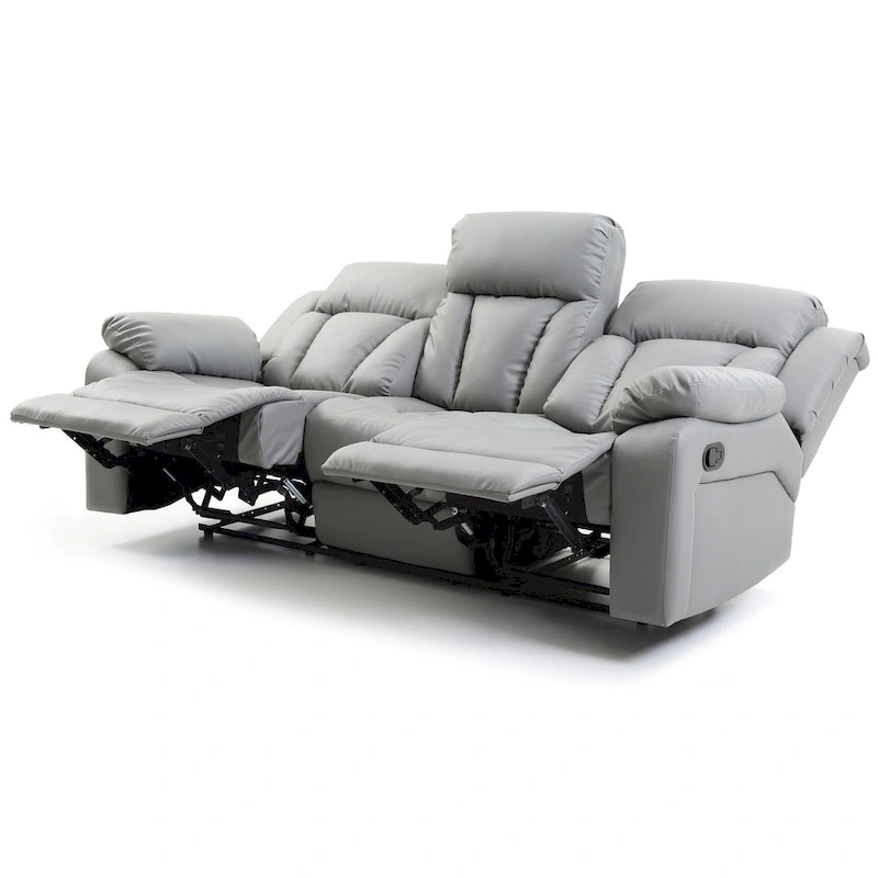 Daria 85 in. W Flared Arm Faux Leather Straight Reclining Sofa - 37L x 85W x 41H