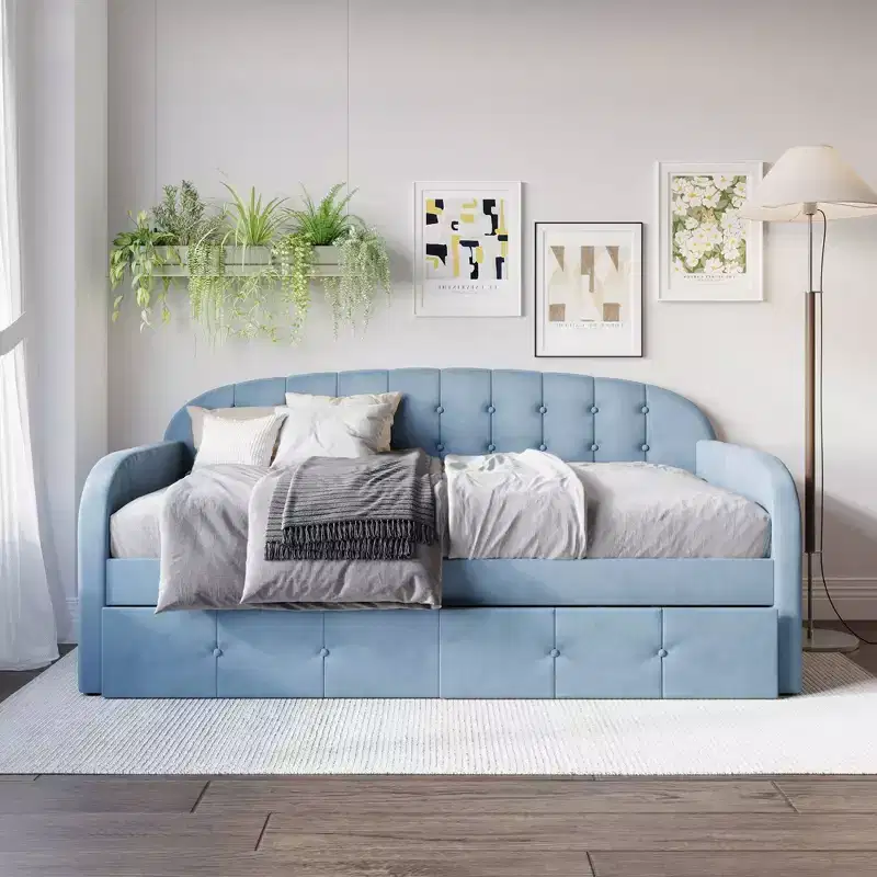 ChaletPosh Twin Size Daybed in Velvet with Storage