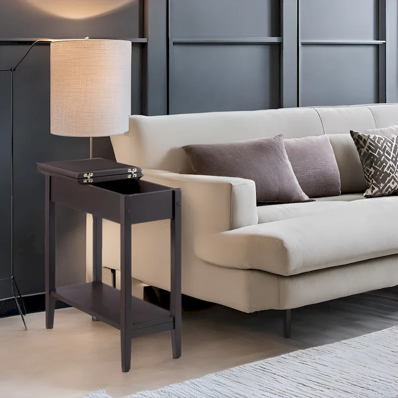 Stylish Slim End Table, Narrow Nightstand, and Skinny Bedside Table