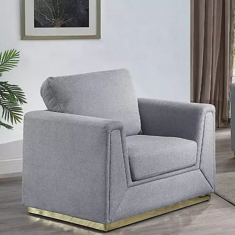 Acme Furniture Valin Accent Chair Gray Linen