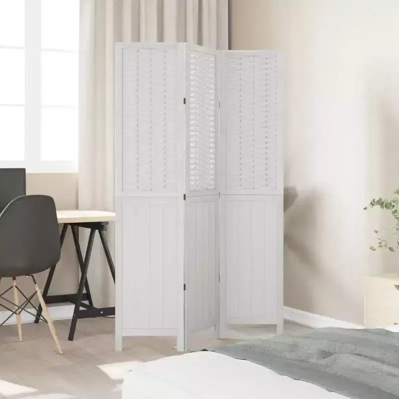 vidaXL Room Divider Privacy Screen Living Room Solid Wood Paulownia