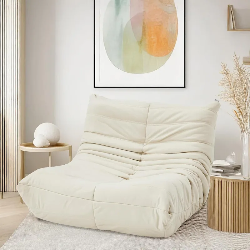 EROMMY Bean Bag Chair Togo Sofa - 28D Memory Foam Floor Chair for Adults & Kids, Lightweight Faux Leather Lounger in 5 Colors