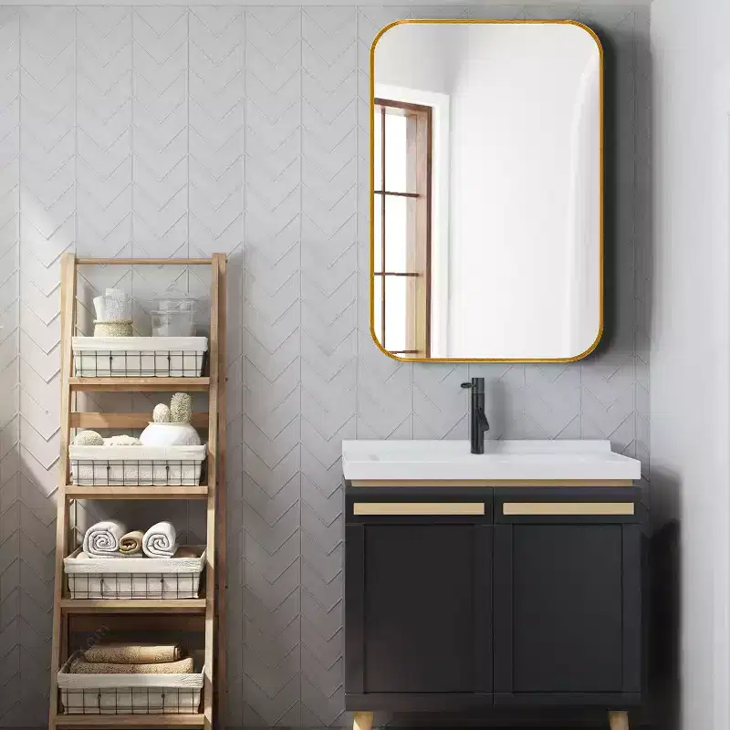 24x36 Inch Wall Mount Bathroom Mirror, Modern Rectangular Wall Mount Vanity Mirror with Metal Frame for Bathroom, Bedroom