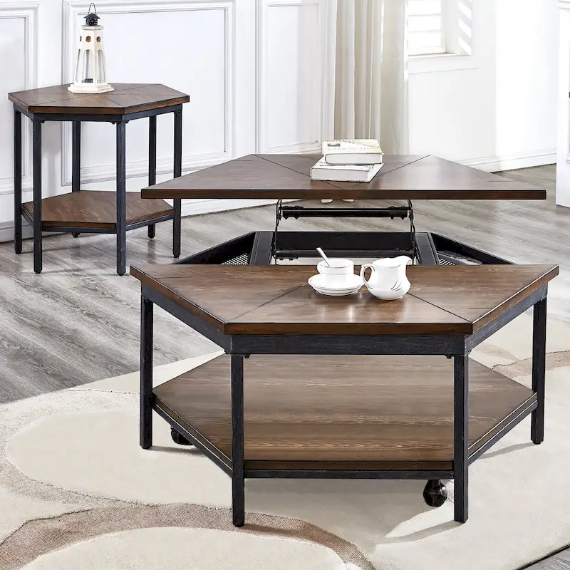 Hexagon Lift Top Coffee Table