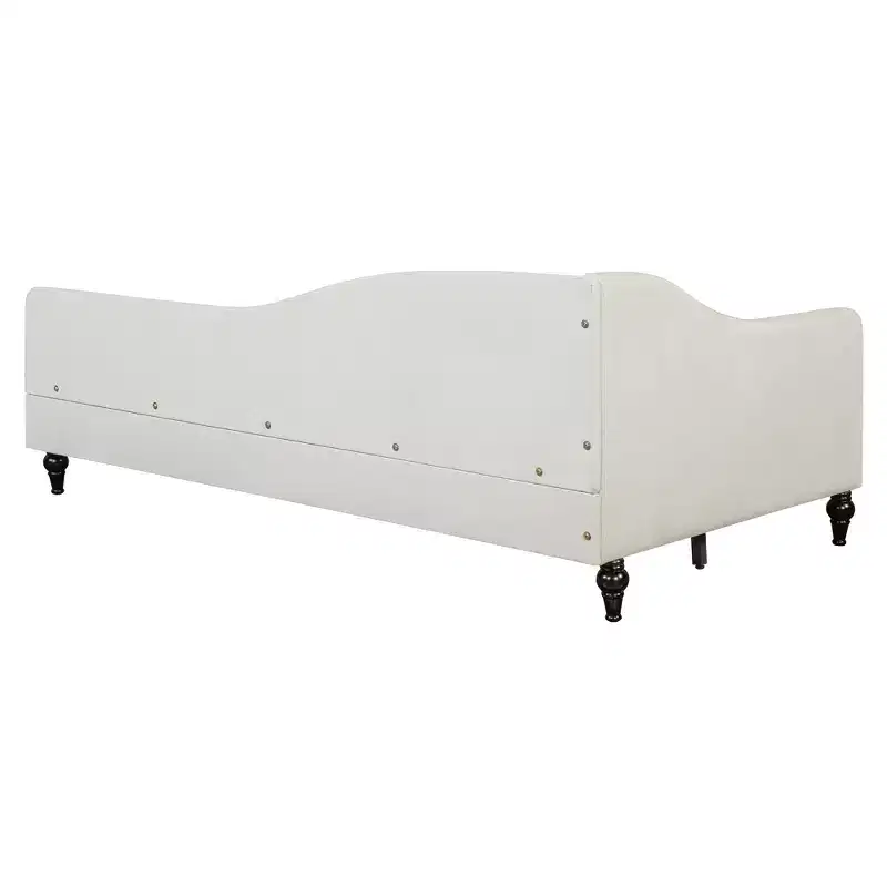 Whisen Stylish L-Shaped Design Solid Wood Legs Linen Daybed