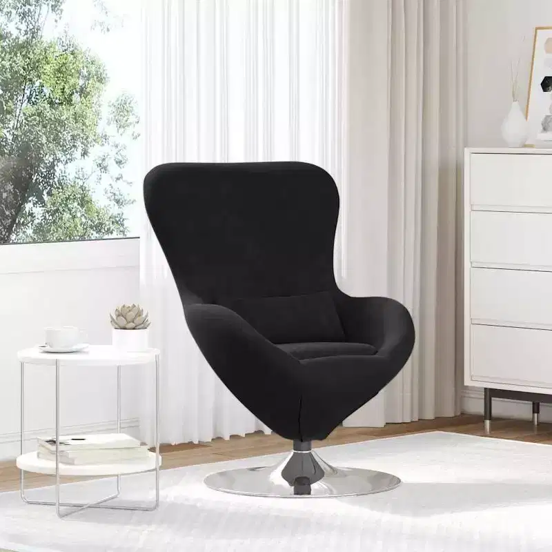 Egg Chair with Footstool Velvet