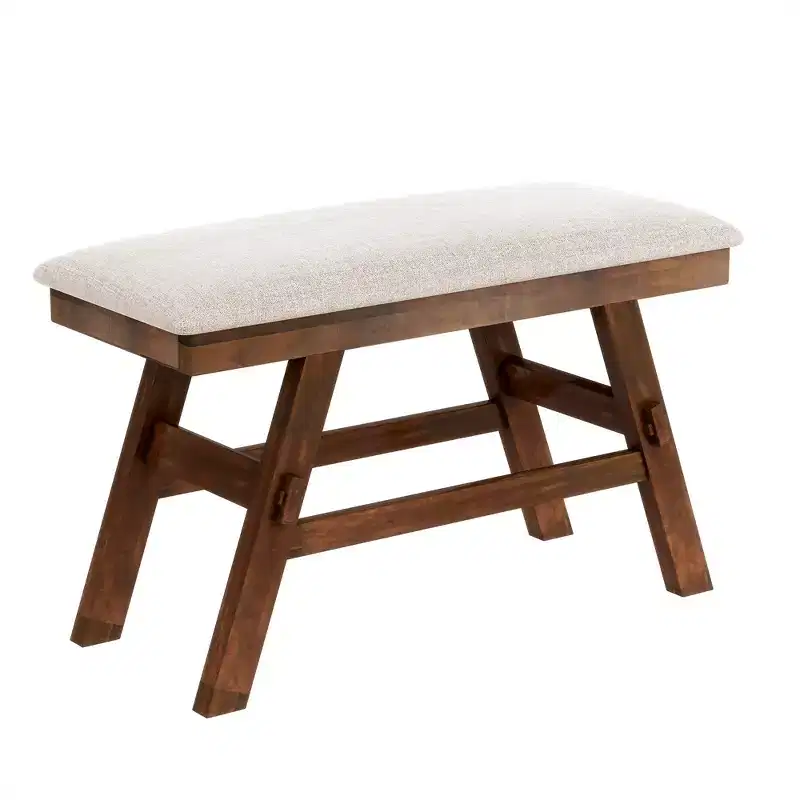 Whisen Rustic 6-Piece Counter Height Dining Table Set with Bench and 4 Upholstered Chairs