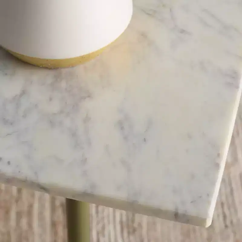 Albertelli Marble Top Drink Table - SFV6807 - Olive Green/White - Safavieh Couture