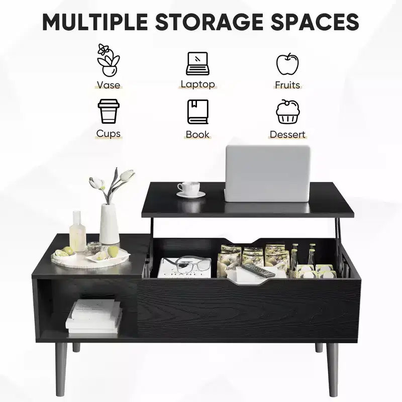 MAYEERTY Coffee Table - Lift Tabletop with Storage for Living Room