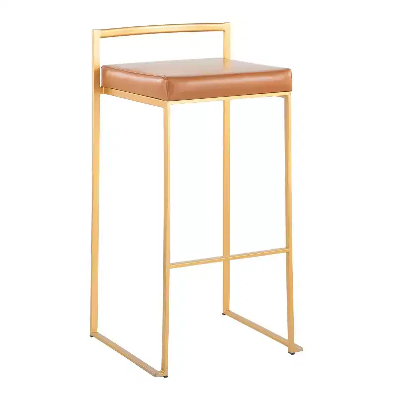 Fuji Stackable Barstools Leather/Steel