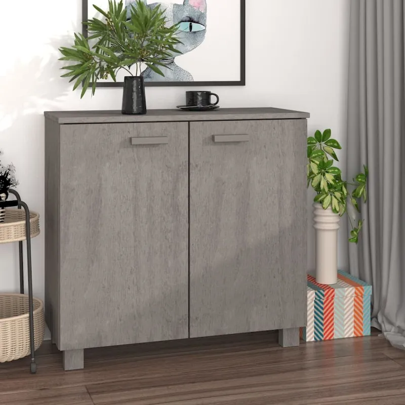 vidaXL Sideboard Buffet Cabinet for Living Room Kitchen HAMAR Solid Wood Pine - 33.5x13.8x31.5
