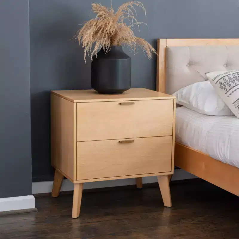 Linon Reid 2 Drawer Nightstand Natural