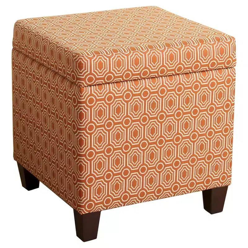 Storage Cube Ottoman - Orange
