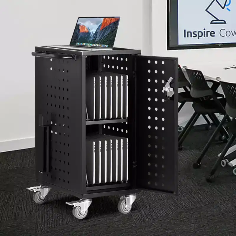 16 Device Mobile Charging Cart, Up to 15.6 in Screen Size, for Office and Classroom