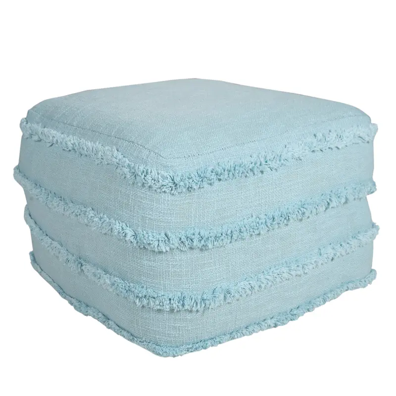 Sevita Solid Textured Stripe Pouf Ottoman