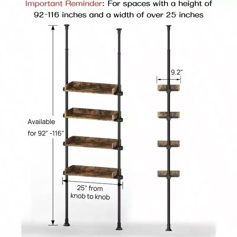 4-Tier Over Toilet Storage Organizer with Adjustable Shelves