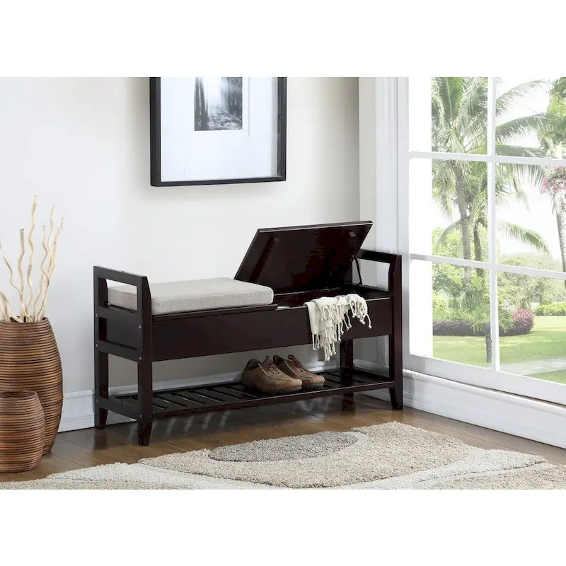 Copper Grove Jessup Espresso Storage Shoe Bench
