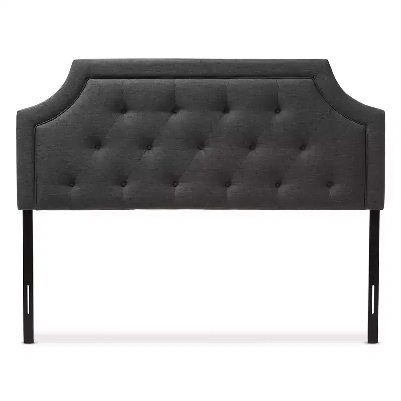 Dark Gray Upholstered Fabric Headboard, Contemporary Style, For 1